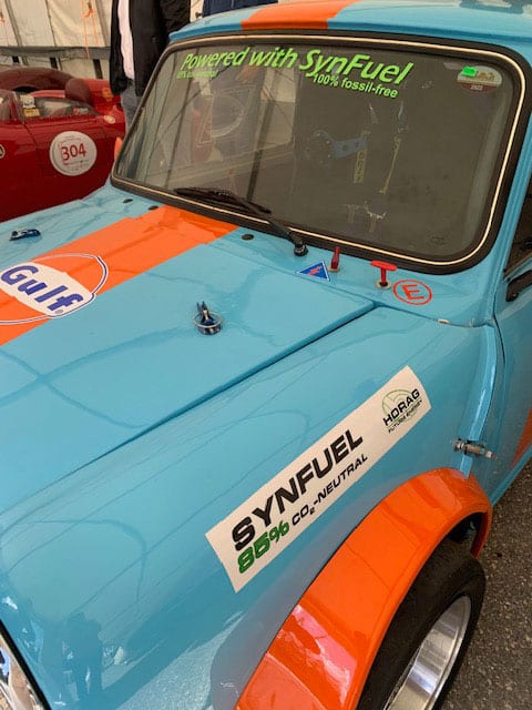 Renn-Cooper mit Jahama-Motor fährt mit syn-fuel, auch bei uns am Bergrennen